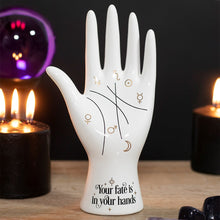 Load image into Gallery viewer, White Ceramic Palmistry Hand Ornament
