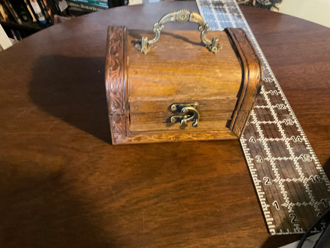 Antique Wooden Chest Storage Box wood color