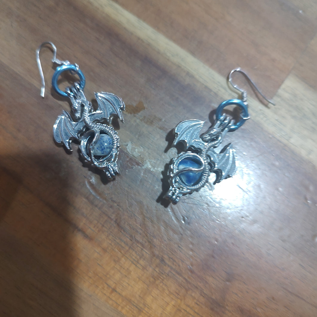 Lapis Dragon earrings