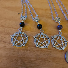 Load image into Gallery viewer, Wiccan pentacle with stone Necklace
