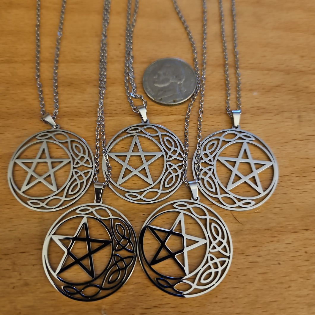 Pentacle with sideways moon