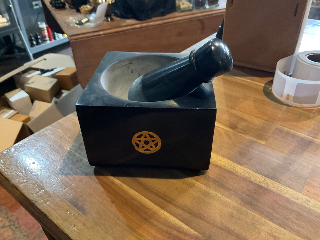 Pentacle Soapstone Mortar&Pestle