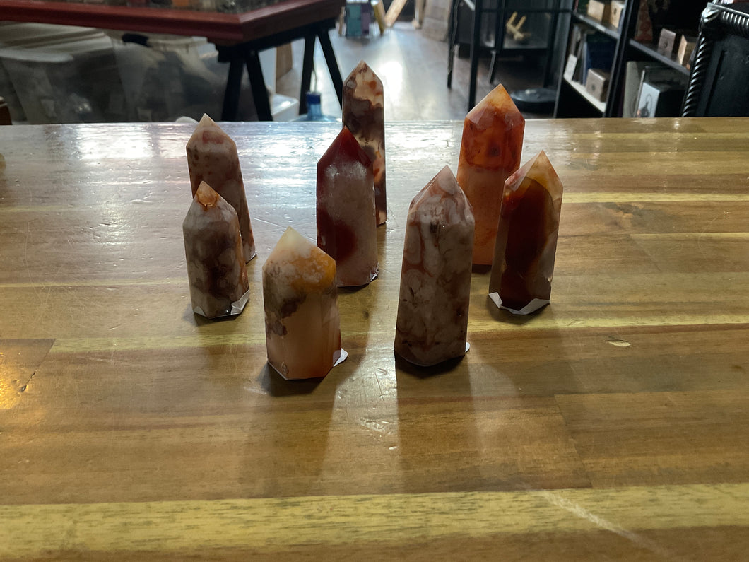 Natural Carnelian Flower Agate
