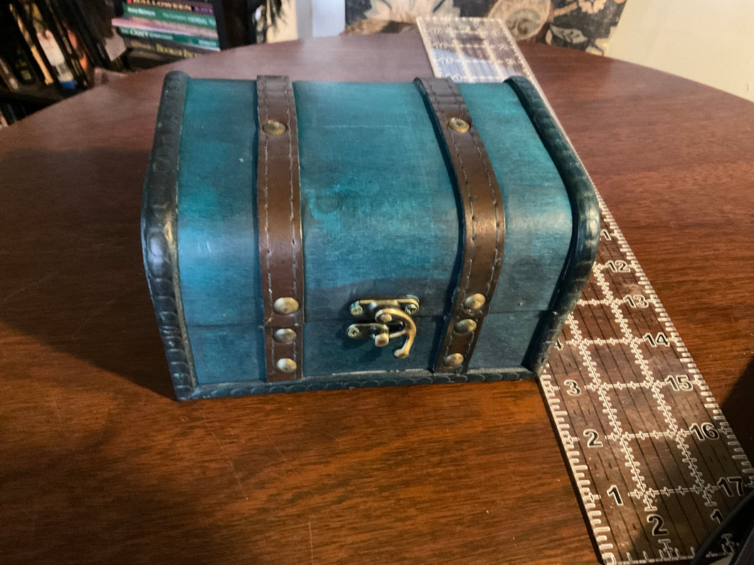 Antique Wooden Chest Box Green color