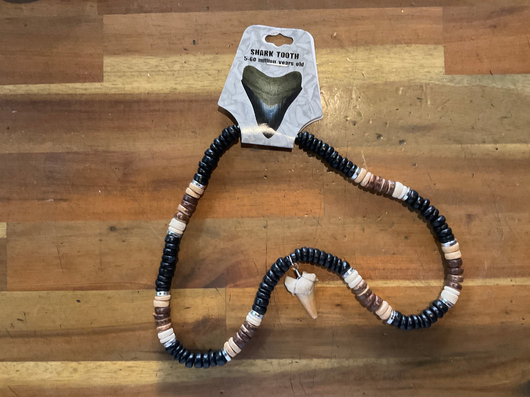 Coco Bead Necklace with Shark Tooth