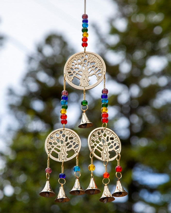 Beaded Triple Tree of Life Wind Chime