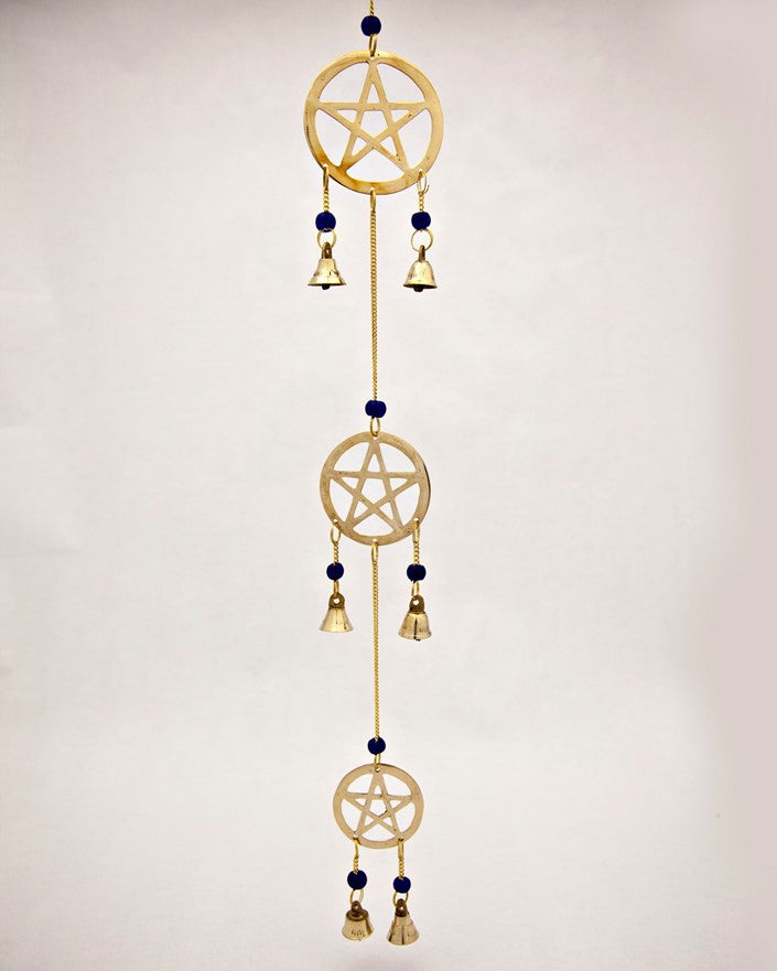 Brass Triple Pentagram Wind Chime