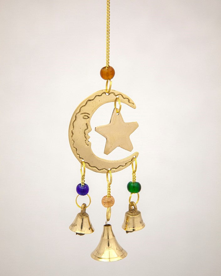 Moon and Star Chime W/ Multicolor Beads