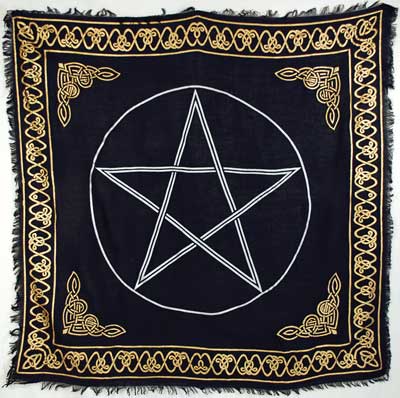 Gold Bordered Pentagram Altar Cloth 36