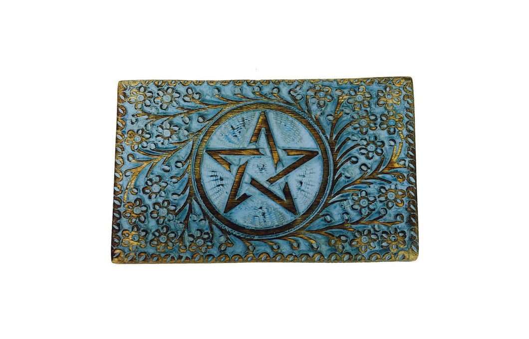 Colored Pentacle Wooden Storage Box