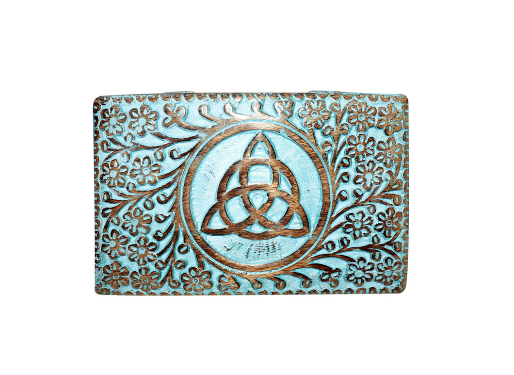 Colored Triquetra Wooden Storage Box