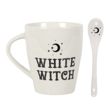 Load image into Gallery viewer, White Witch Mug and Spoon Set
