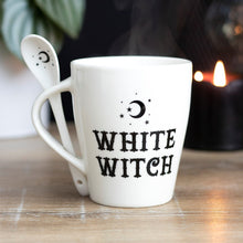 Load image into Gallery viewer, White Witch Mug and Spoon Set
