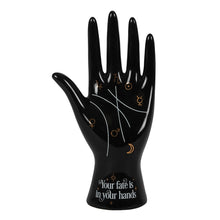 Load image into Gallery viewer, Black Ceramic Palmistry Hand Ornament
