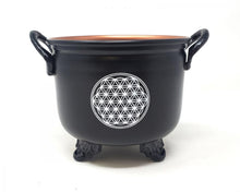 Load image into Gallery viewer, 4&quot; Flower of Life Metal Burner /  Cauldron
