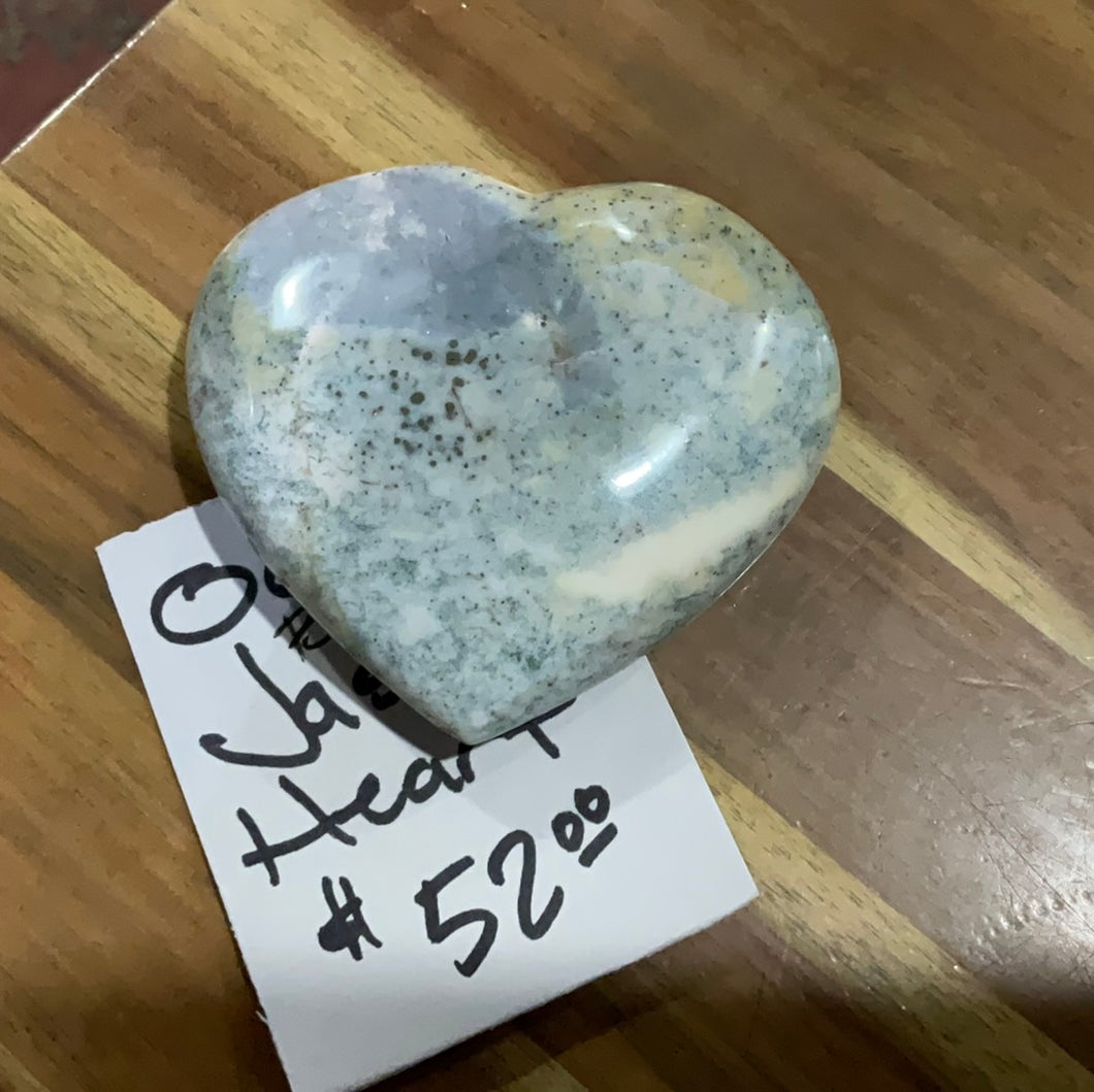 Ocean Jasper Heart Blue