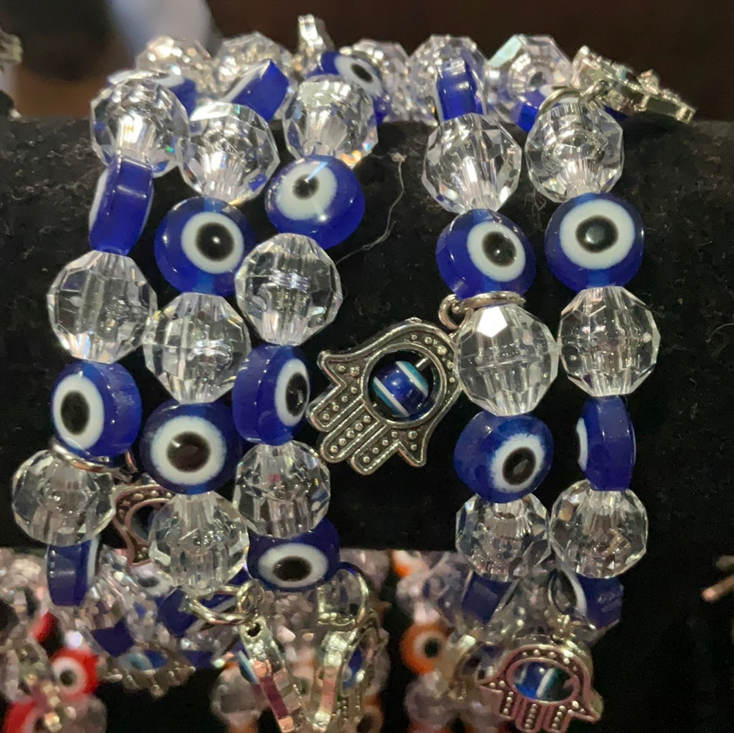 Evil Eye Bracelet W/ Hamsa Hand