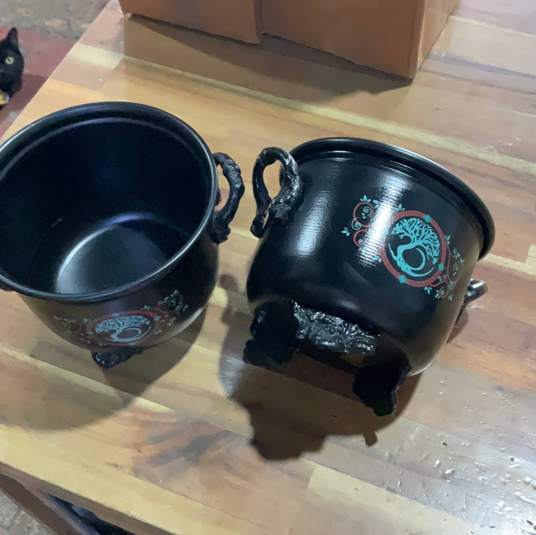 Iron Cauldron W/ Tree of Life
